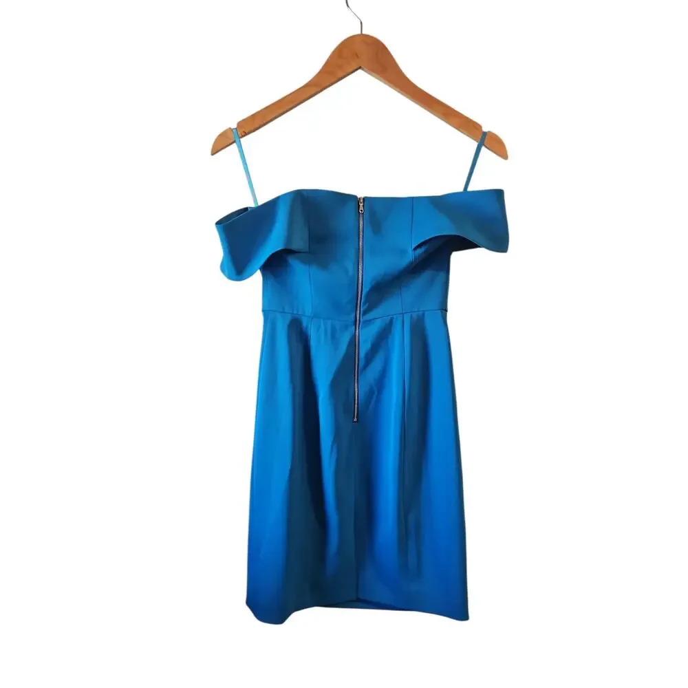 Rebecca Minkoff off shoulder Diana Dress pool blue sz 2 $278